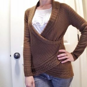 Ladies brown wrap sweater